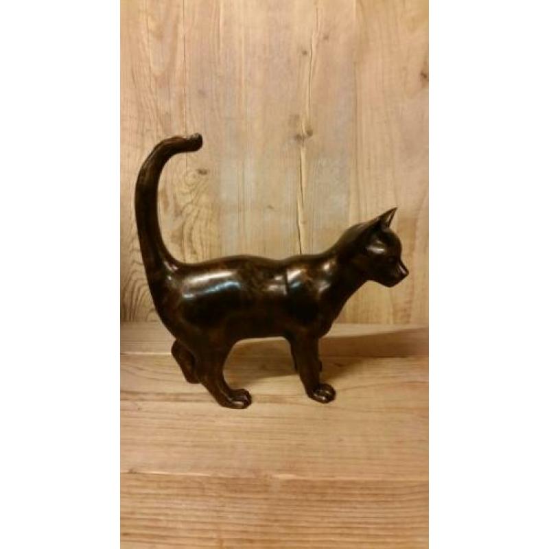 bronzen beeld /POES / 27 cm hoog