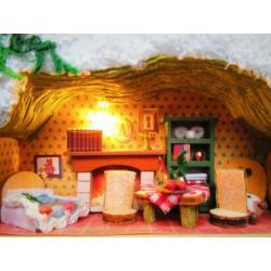 Miniatuur in Blik~Harry Bella~Box Theatre Snow Dream~Konijn