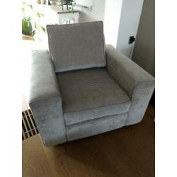 Brede, stoffen fauteuil Otto, stof Halen (lichte glans erin)