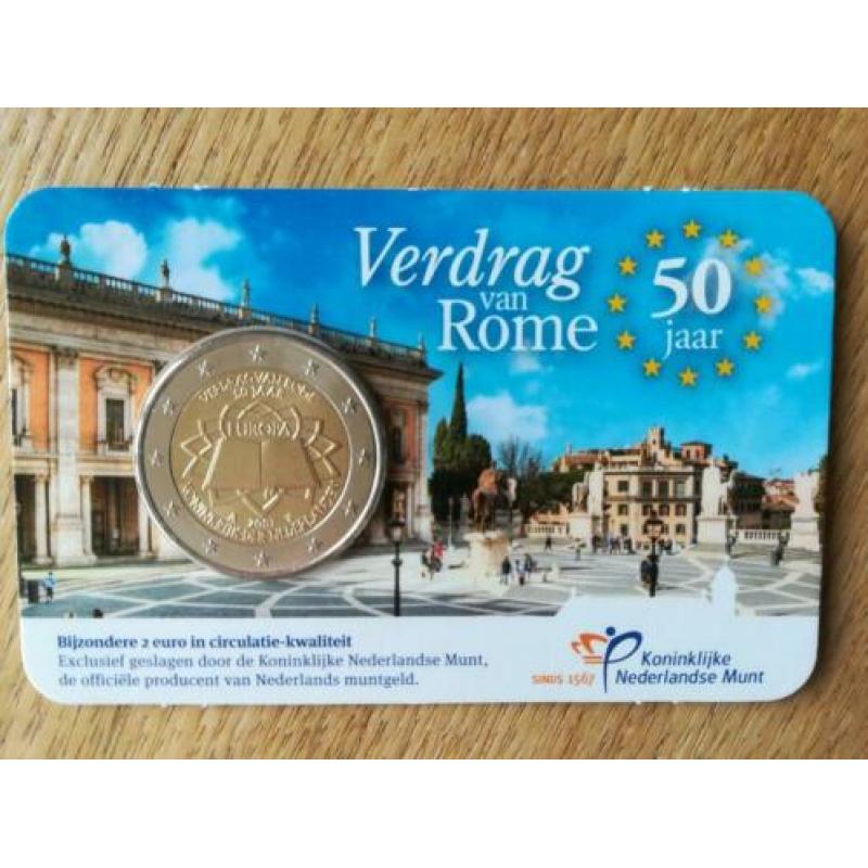 Coincard bijzondere 2 euromunt Verdrag van Rome 50 jaar