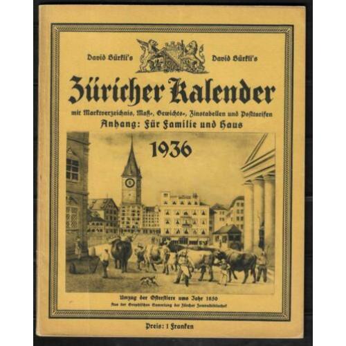 Boekje Zuricher Kalender 1936