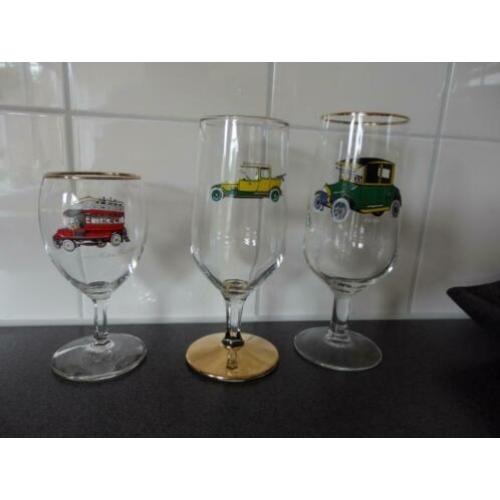 Bierglas wijnglas oldtimer Ford Rolls royce motor bus 1905