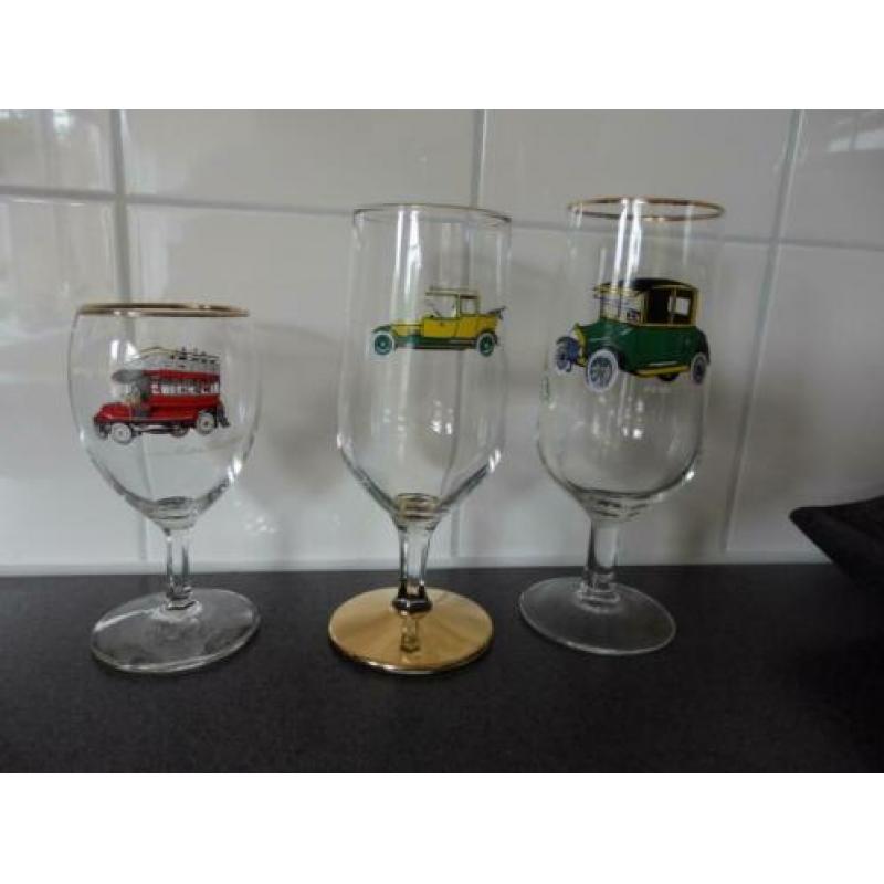 Bierglas wijnglas oldtimer Ford Rolls royce motor bus 1905