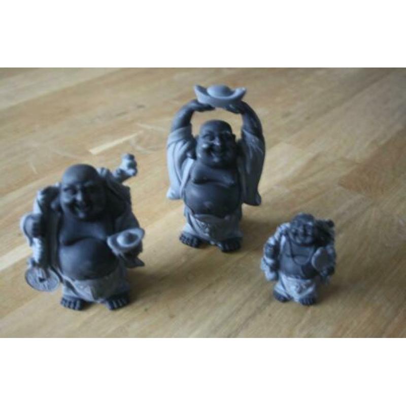 3 boeddha's op een rijtje 19 x 6 x 6 cm