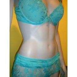 La Perla zijde turquoise set 80C 40
