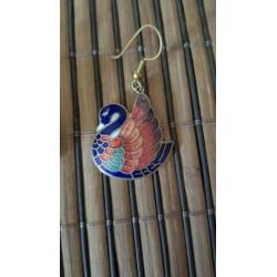 Vintage emaille oorbellen