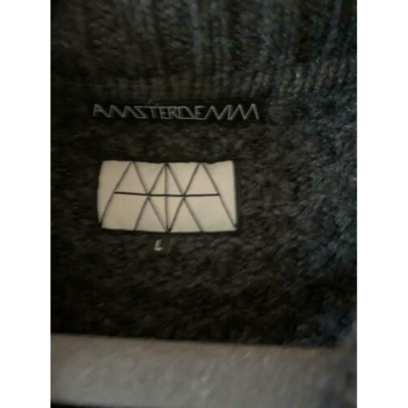 Amsterdenim grijs vest mt L