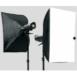 Studioflitsset visostar lcd pro softbox/paraplu kit2,