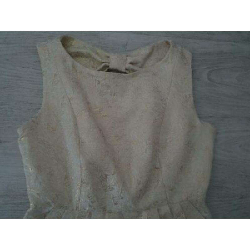 Nieuw Crème jurkje met gouden print