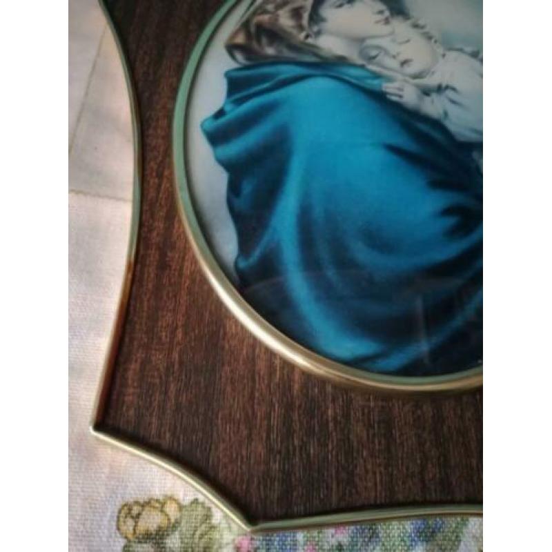 Mooi vintage lijstje met Madonna/Maria en kindje
