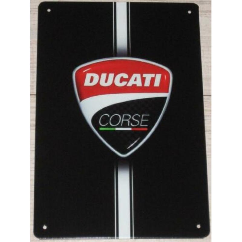 DUCATI - Motorsport : Metalen Bord Black - DUCATI Corse Logo
