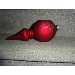 Diep-rood ornament van PartyLite, kan waxinelichtje in en in
