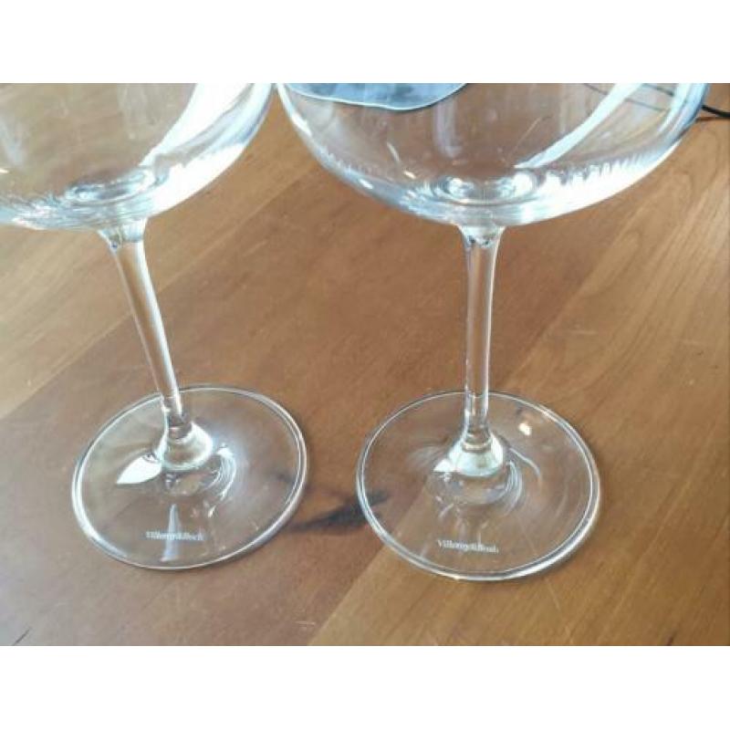 2 Rode Wijnglazen Wijn Glas Villeroy & Boch Nieuwstaat