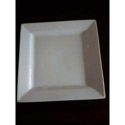 Vierkante witte borden, 6 stuks
