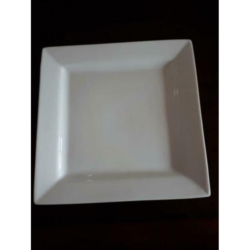 Vierkante witte borden, 6 stuks