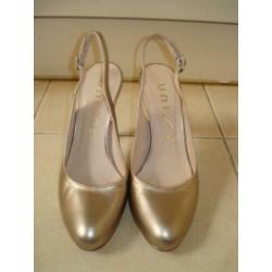 Unisa roségouden leren slingback pumps maat 38 ZGAN