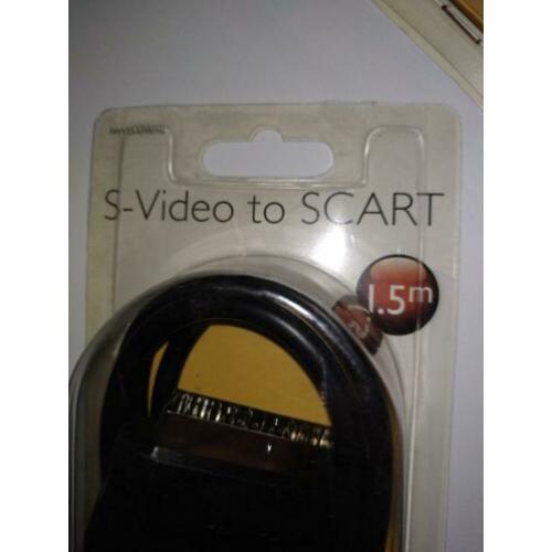 S-video naar scart kabel, Philips nieuw, 1.5m. 2 stuks.
