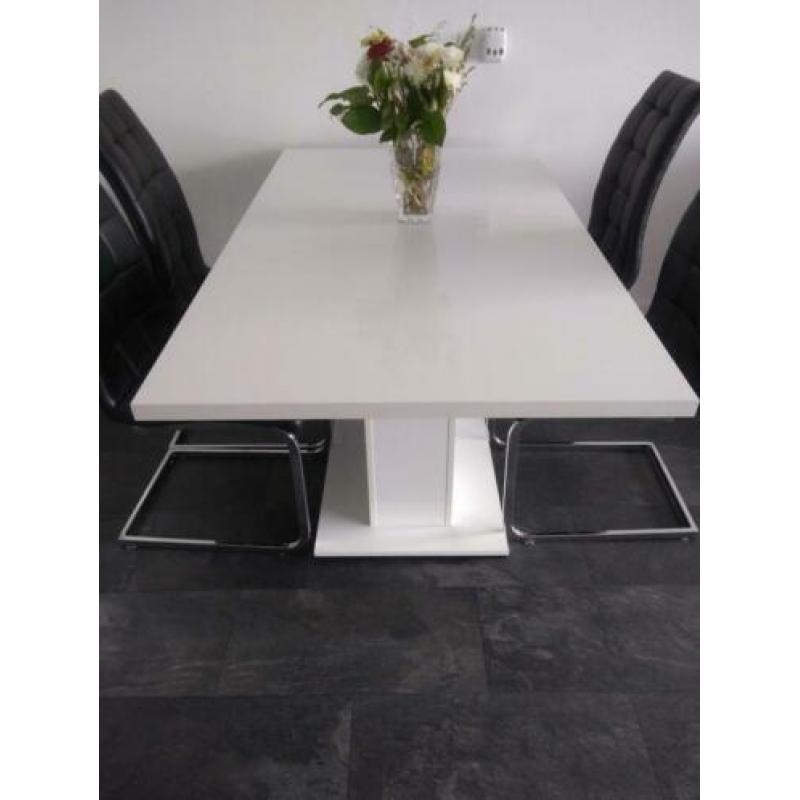EetTafel Wit hoogglans