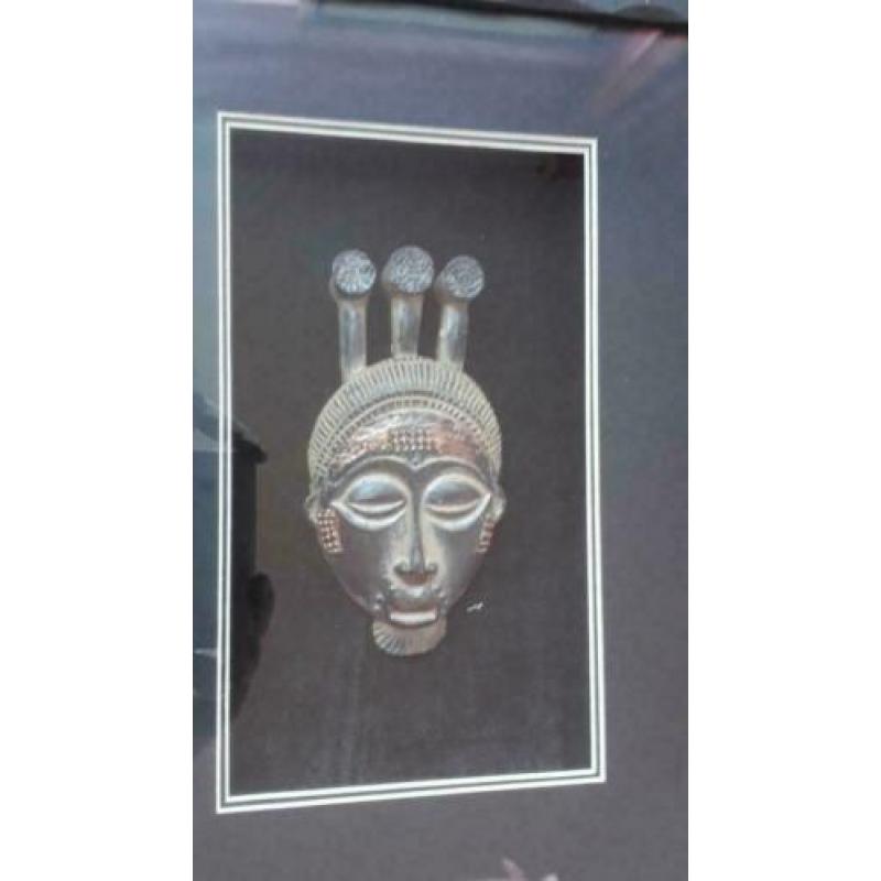 Afrikaans masker in houten lijst