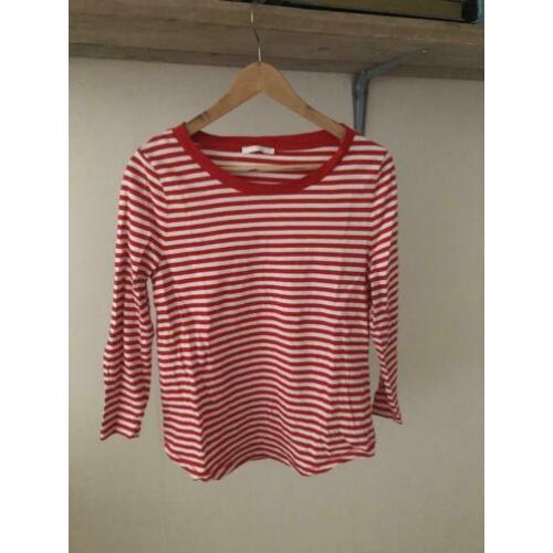 Cos bretons gestreept rood wit shirt / trui, maat M