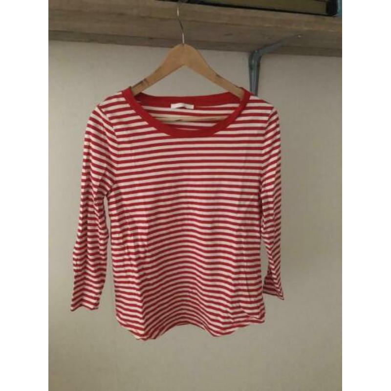 Cos bretons gestreept rood wit shirt / trui, maat M