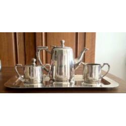 Oude verzillverde koffieset Egoïst , Art Deco, van CLARIDGE