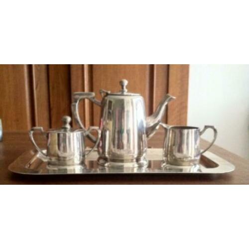 Oude verzillverde koffieset Egoïst , Art Deco, van CLARIDGE