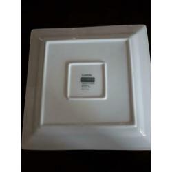 Vierkante witte borden, 6 stuks