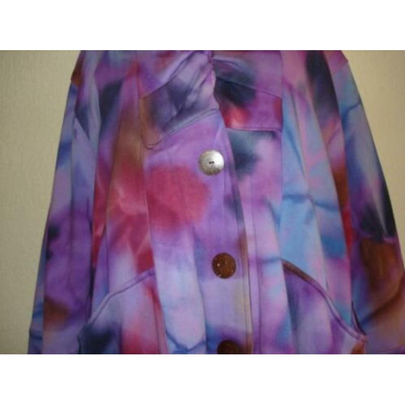 Normal Crazy dames jas tie-dye paars blauw rood 1 maat ZGAN