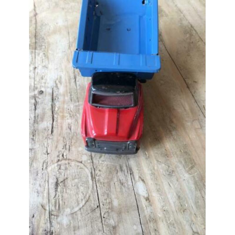 Vintage blikken speelgoed vrachtwagen