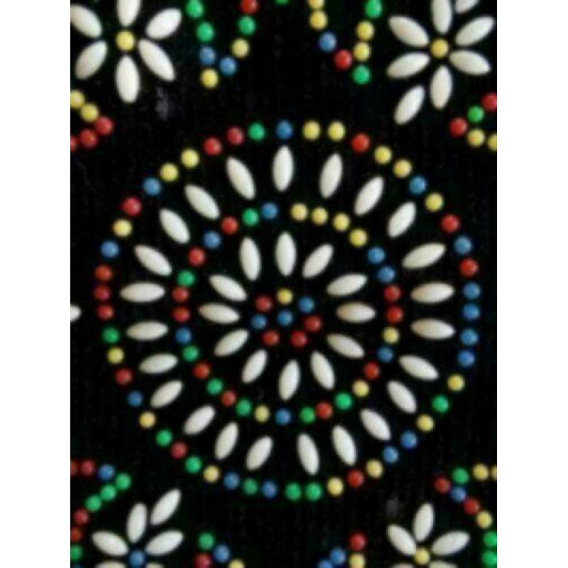Super leuke retro vintage tas shopper zwarte rib kraaltjes
