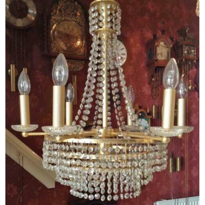 Retro kristallen kroonluchter/zakkroonluchter/hanglamp goud