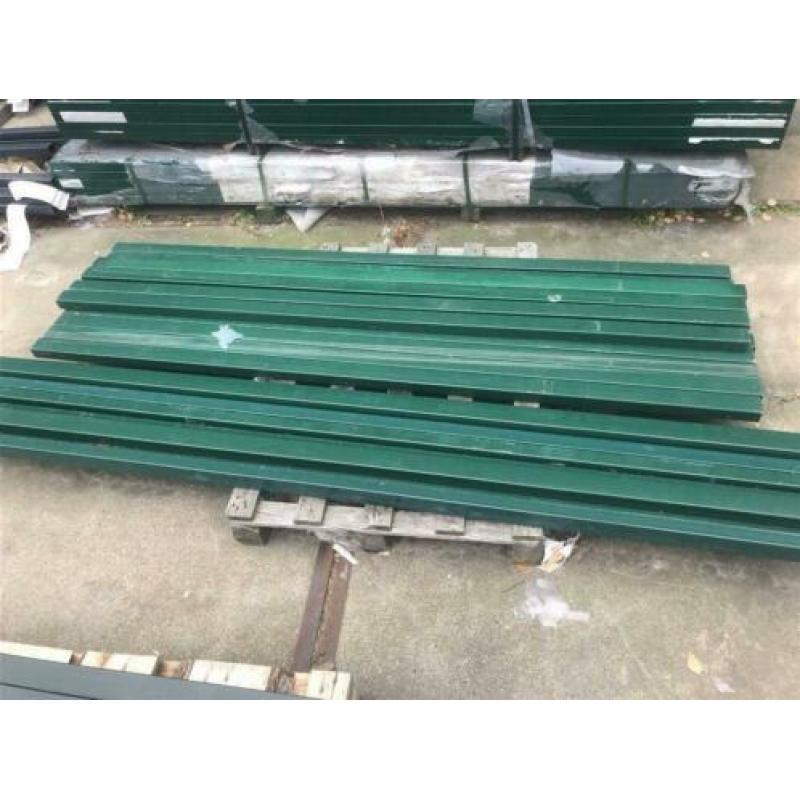 40m Gebrand Hekwerk 100cm hoog - 2e keus palen