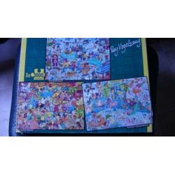 doos met 3 legpuzzels roy vogelzang compleet
