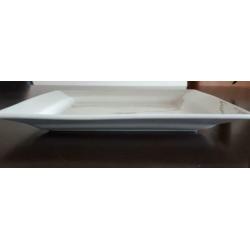 Vierkante witte borden, 6 stuks