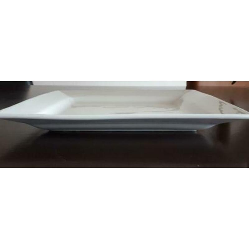 Vierkante witte borden, 6 stuks
