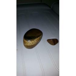 Prachtige grote getrommelde tijgeroog 228 gram