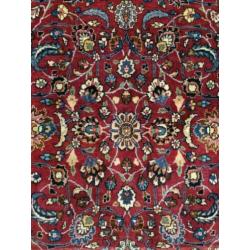 Handgeknoopt Perzisch wol tapijt Mashad Iran pink 249x375cm