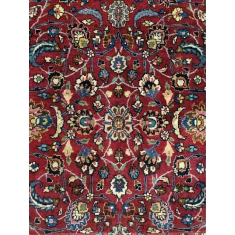 Handgeknoopt Perzisch wol tapijt Mashad Iran pink 249x375cm