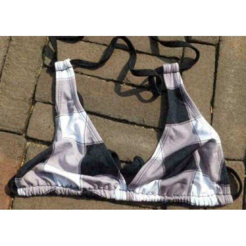 DUTCHY zwart/wit/grijs geblokt bikini mt 38 cup B