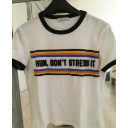 Zara t-shirt. Normale maat S off white tekst