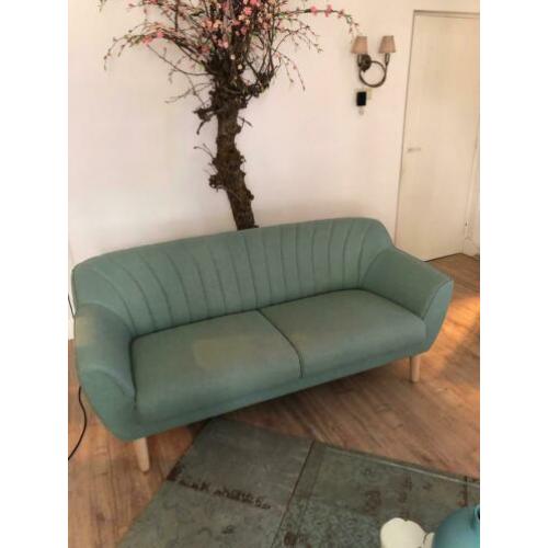 Retro bank zitbank 3-zits sofa stof bankstel zetel