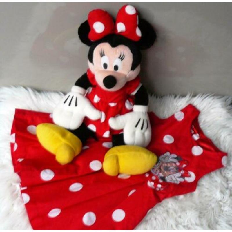 Disneyland Parijs Minnie Mouse Jurk 110 & Minnie grote knuff