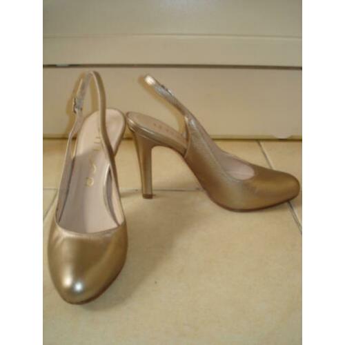 Unisa roségouden leren slingback pumps maat 38 ZGAN