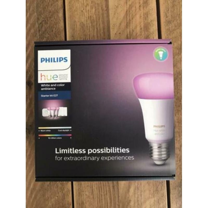 Philips Hue bridge + 3 generatie 1 lampen (kleur)