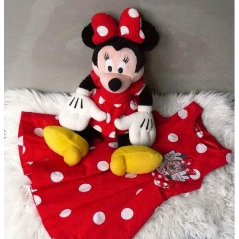 Disneyland Parijs Minnie Mouse Jurk 110 & Minnie grote knuff