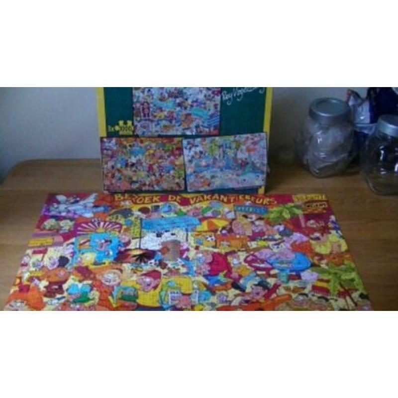 doos met 3 legpuzzels roy vogelzang compleet