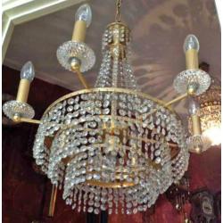 Retro kristallen kroonluchter/zakkroonluchter/hanglamp goud