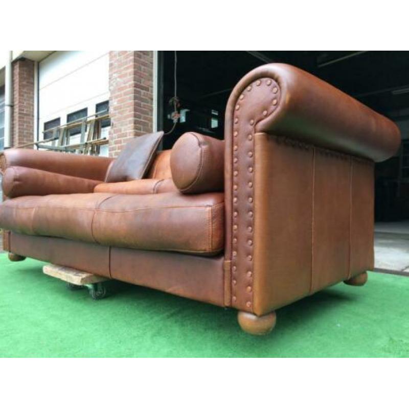 BAXTER model 'Alfred P' leren bank + Gratis Bezorging