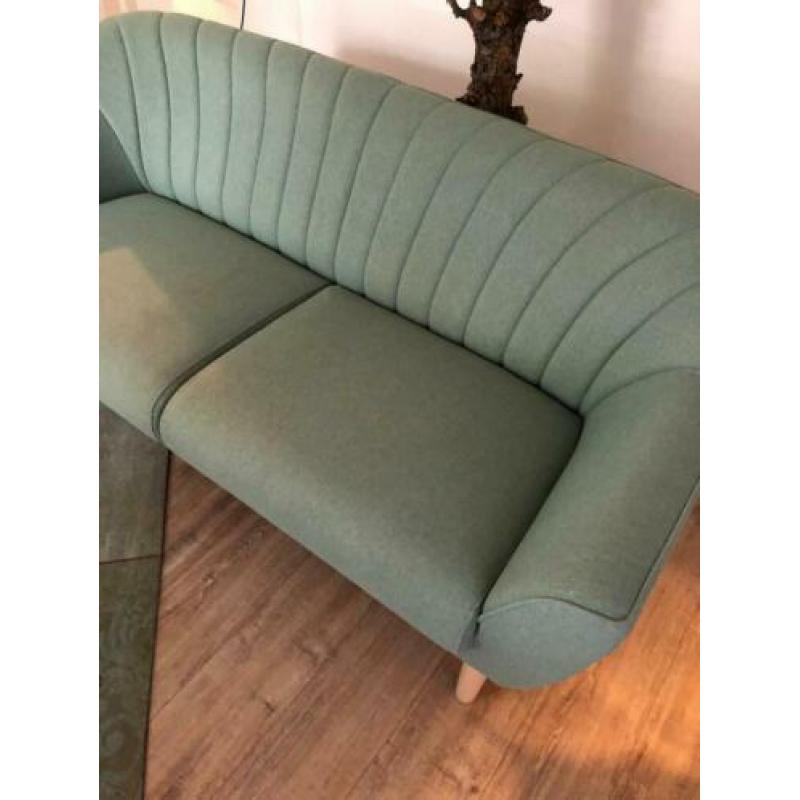 Retro bank zitbank 3-zits sofa stof bankstel zetel